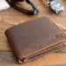 Personalized Handmade Leather Mens Wallet, Engraved Gift for Anniversary, Graduation, Dad, Boyfriend, Him, Husband, Father, Handwriting