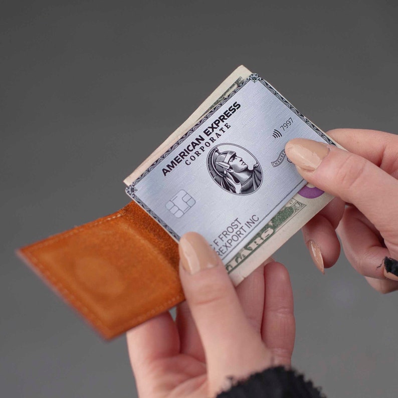 Money clip leather wallet, Slim leather wallet, Slim wallet, leather money clip, slim wallet, minimalist wallet, card wallet groomsmen gift