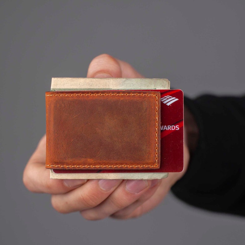 Money clip leather wallet, Slim leather wallet, Slim wallet, leather money clip, slim wallet, minimalist wallet, card wallet groomsmen gift
