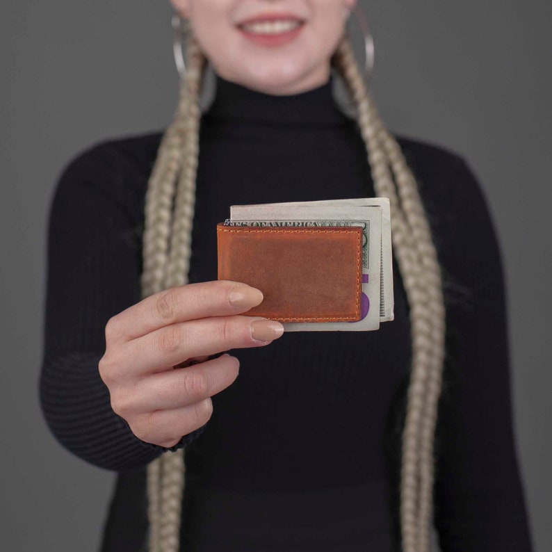 Money clip leather wallet, Slim leather wallet, Slim wallet, leather money clip, slim wallet, minimalist wallet, card wallet groomsmen gift