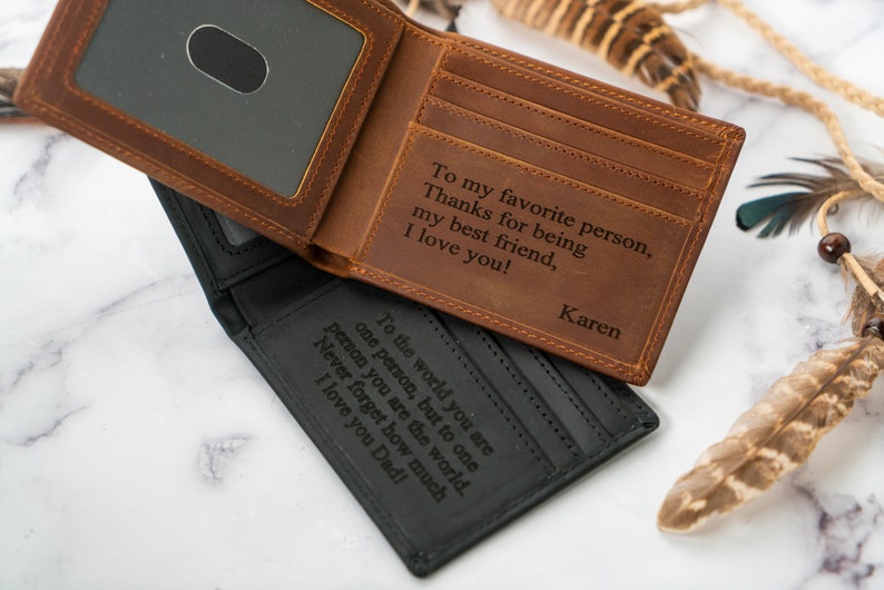 Christmas Gift for Him, Personalized Wallet, Mens Wallet, Engraved Wallet, Custom Wallet, Leather Wallet,Boyfriend Gift For Men,Gift for Dad
