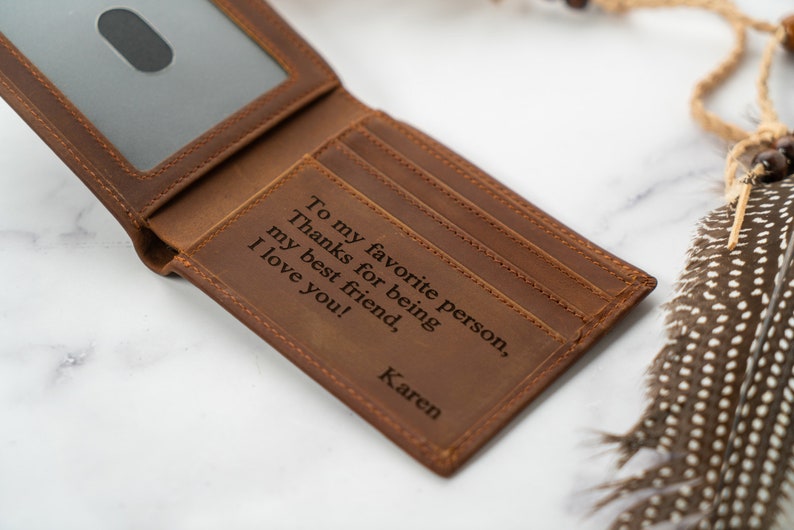 Christmas Gift for Him, Personalized Wallet, Mens Wallet, Engraved Wallet, Custom Wallet, Leather Wallet,Boyfriend Gift For Men,Gift for Dad
