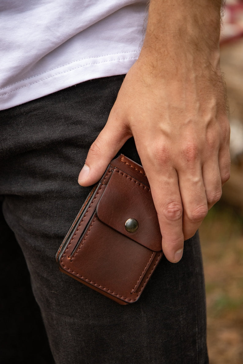 Leather Money Clip Wallet, Gift for him, Wallets for men, Leather wallet mens, Minimalist Gift. Wedding Gift, Personalized Mens Wallet
